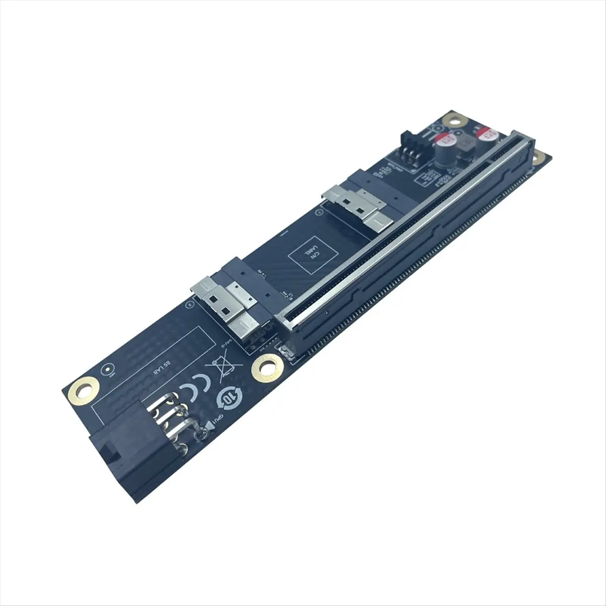 Tarjeta adaptadora PCI-E 4,0 X16 a SlimSAS SFF-8654 de 2 puertos GEN4 SFF-8654-8i SFF8654 tarjeta elevadora para tarjeta de vídeo gráfica GPU