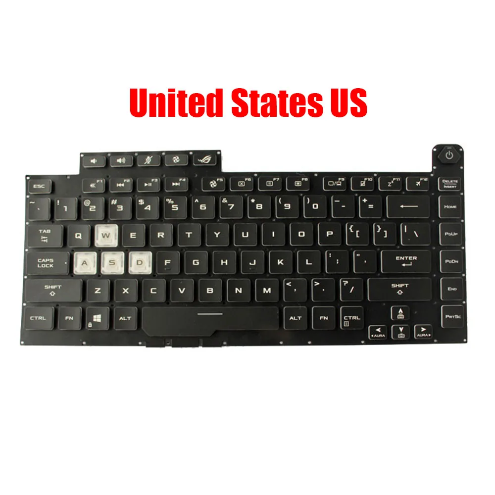 

Laptop Keyboard For ASUS ROG Strix G GL531GW GL531GV GL531GU Black Without Frame With Backlight United States US