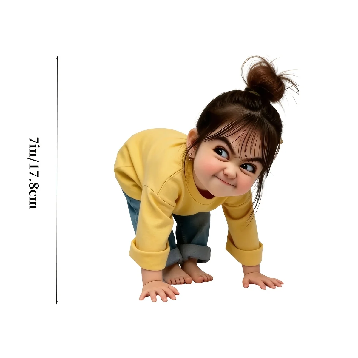 1pc Cute Mischievous Girl Flat Vinyl Sticker Waterproof DIY Decal for Car Helmet Laptop Bottle Luggage Decor