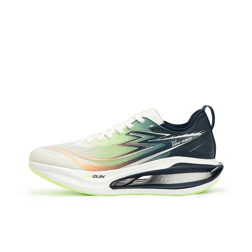 

361° Cushioned Slip-Resistant Abrasion-Resistant Breathable Low-Top Training Running Shoes Men's White Blue 572422226-6