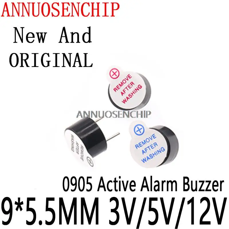 10PCS Active Alarm Buzzer Beeper 9*5.5mm Mini Active Piezo Buzzer Fit For arduino DIY Electronic Buzzers 0905 3V/5V/12V