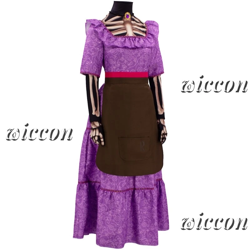 Movie CoCo Mama Imelda Costume Cosplay Girls Music Dreaming Around Halloween Family Party Fancy Purple Dress for Women