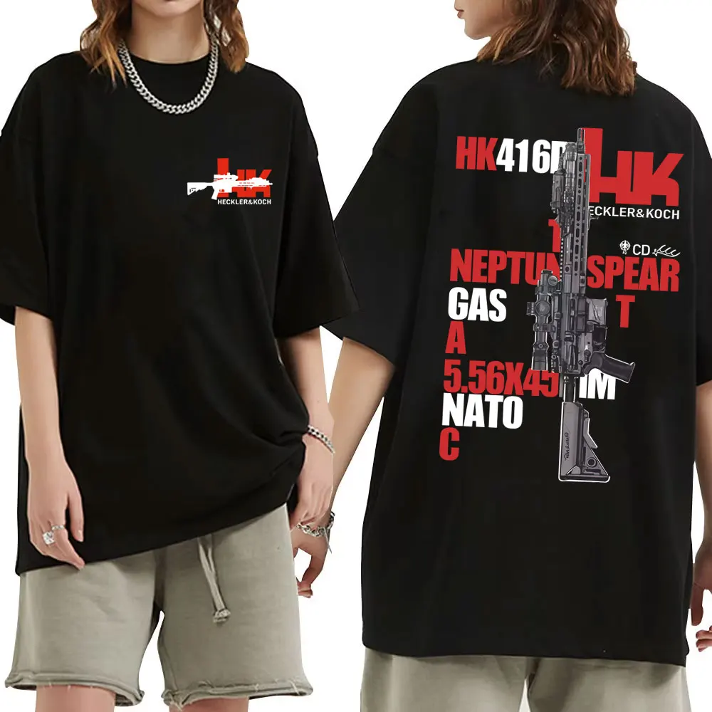 

Heckler & Koch HK416 Army Fan Club Outdoor Training Competition T-shirt Men Women Casual Cotton Vintage Short Sleeve T Shirts