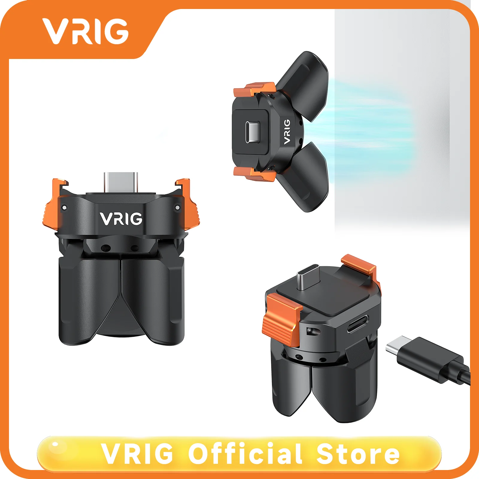 VRIG TP-43 Mini Tripod for DJI Osmo Pocket 3/4/4 Pro Powered Auto Open Quick Release Tripod Type-C Magnetic Vlog Accessories