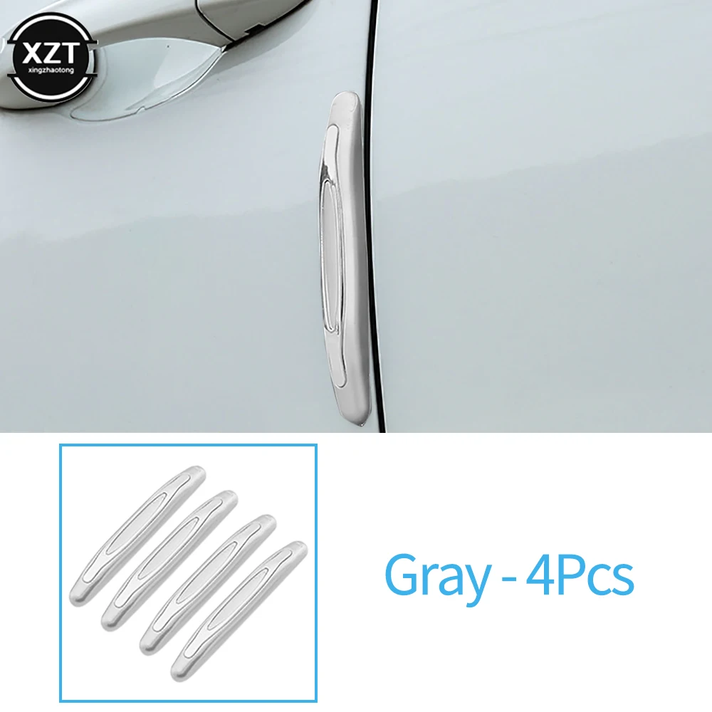 4PCS Car Door Protector Guard Strip Scratch Protector Car Rubber Bumper Sticker Auto Door Edge Protection Car Outside Decoration