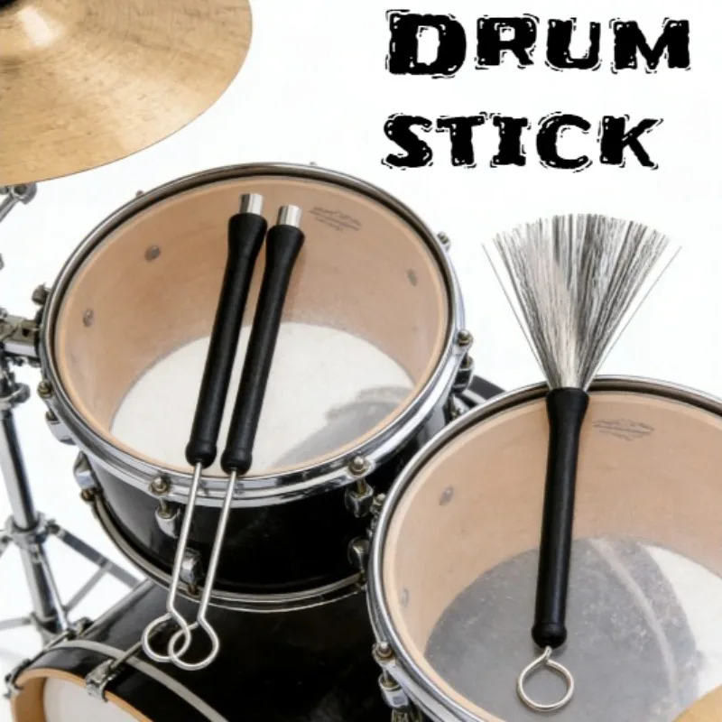 Plastic Jazz Drum Brush Drum Stick Steel Brush Drum Set Jazz Bundle Stick, Percussion Instrument Accessories Wire Brush