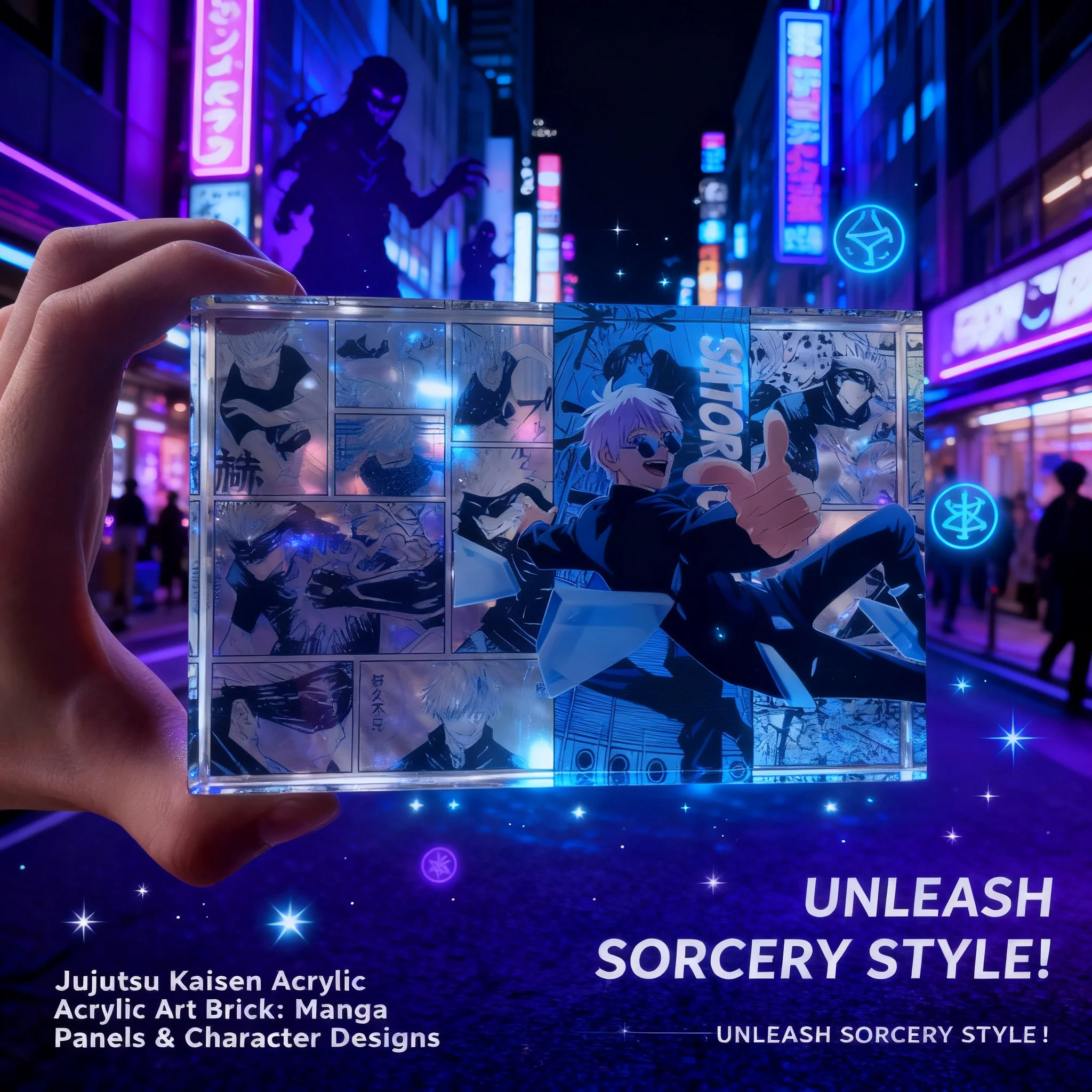 

Anime Jujutsu Kaisen Acrylic Brick Figure Desk Decor Standee Custom Badge Brick Gojo Satoru Geto Suguru Merchandise Collectible