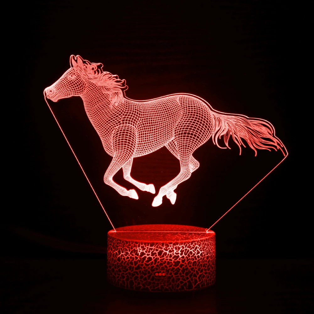 Nighdn 3D Horse Lamp LED Night Light for Kids Room Decor 7 Color Illusion Table Lamp Chid Nightlight Horse Gift for Girls Boys