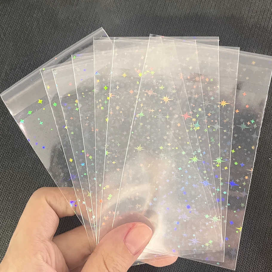 100 Stück 65 x 90 mm wiederverschließbare Hüllen PKM/PTCG/Sammelkarten-Schutzfolie, perfekt für Schmuck/Andenken, Aufbewahrung/Foto/Idol-Karte