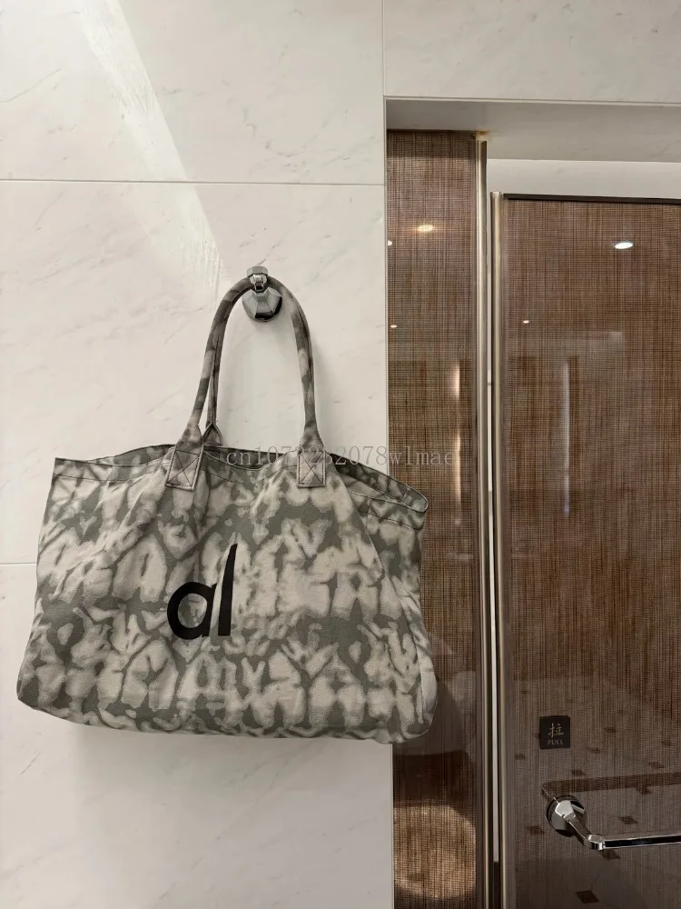 Korean Casual Tie Dye Letter Printed Travel Bag Luxury Designer Women Summer Tote Bag Large Capacity Sports Storage Luggage Bag image 4