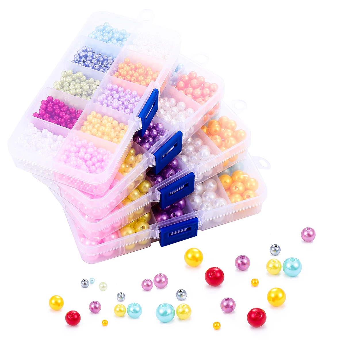 Plastic bead set 4mm/6mm/8mm/10mm  ABS pearl 8 colors Round beads Charm DIY Jewelry Creation Beads Jewelry making materials