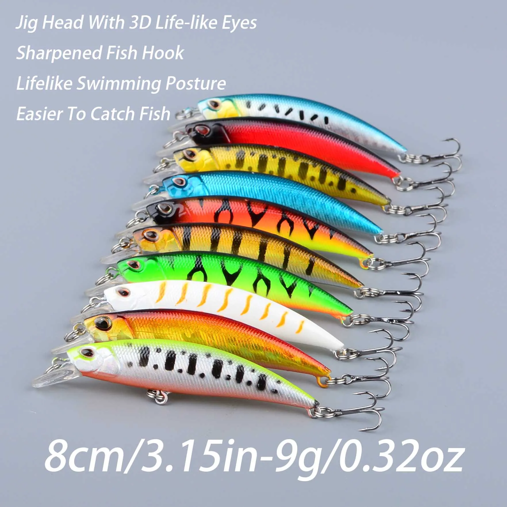 Crankbait Minnow de cebo duro para lubina y trucha en agua dulce - imagen 2