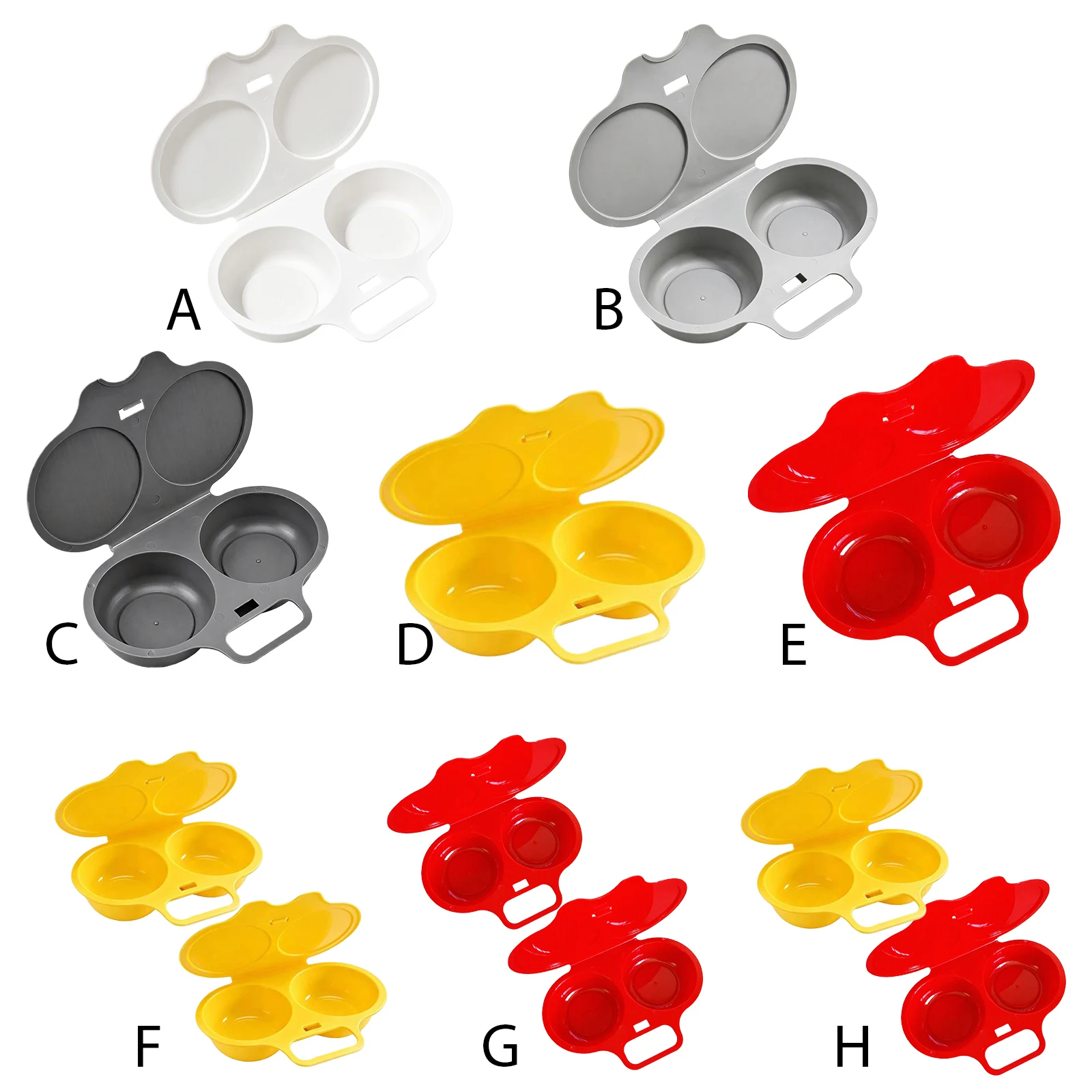 Microwave Egg Steamer Dual Slot PP Plastic Cooker Food Grade Oil-Free Even Heating Reusable
