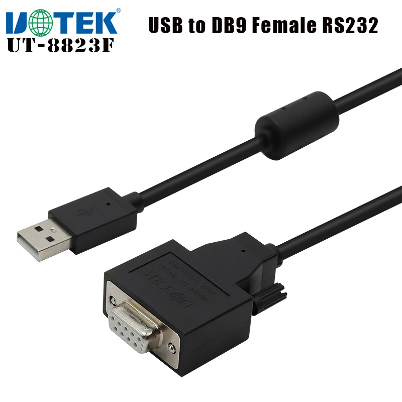 UOTEK 4.9Ft USB to DB9 Female RS232 Converter USB-A DB9-F RS-232 Cable Serial Connector UT-8823F