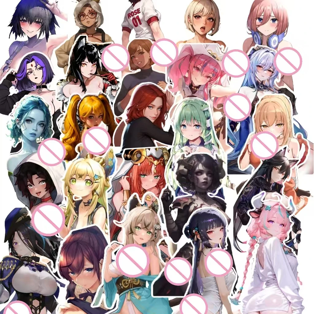 Anime Girl stickers Cute Hot Girl Japanese Cartoon Kawaii Vinyl Decals for Adult decorative Luggage Phone Scrapbook waterbottlel