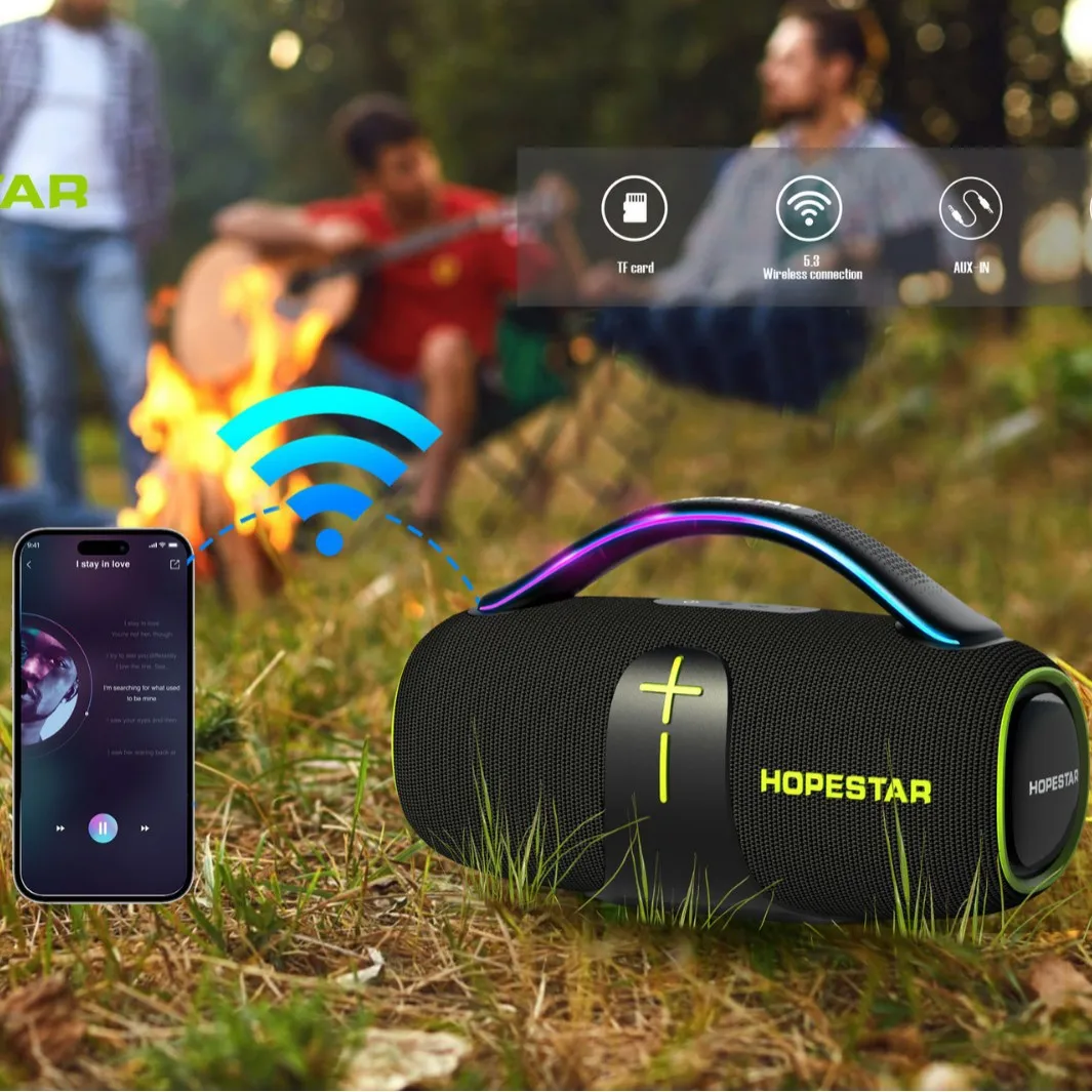 

HOPESTAR H85 High Power Portable Wireless For Bluetooth Speaker RGB LED Card Slot Waterproof Outdoor Subwoofer For Home Theatre