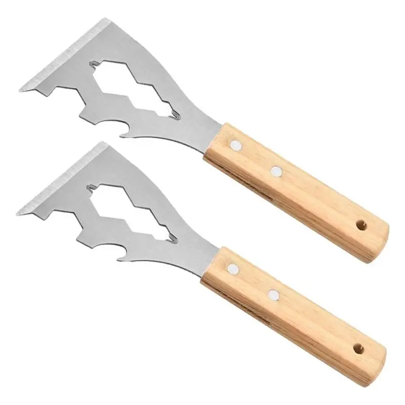 Feb.4 In 1 Cleaning Scraper-Tool, 2Pcs Stainless Steel Paint Scrapers - Putty Knife, Wall-Scraper, Adhesive Remover