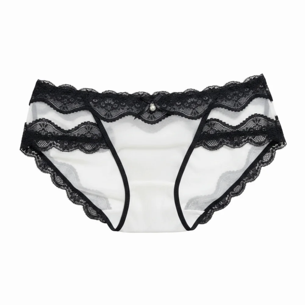 Soft Hollow Out Ladies' Underwear Low Waist Mesh Transparent Lace Panties Lingerie Sweet Triangle Briefs Ladies