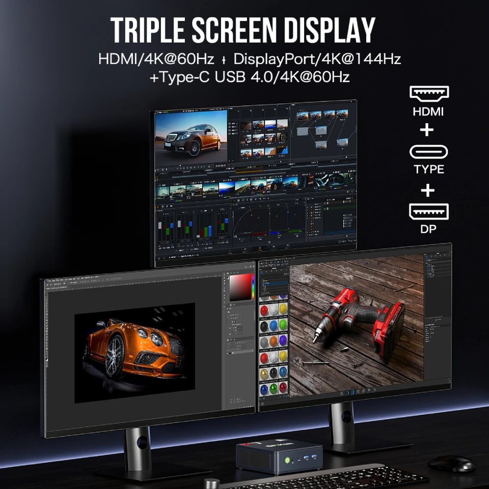 GMKtec M6 ミニ PC AMD R5 6600H 6 コア 12 スレッドコンピュータ 16