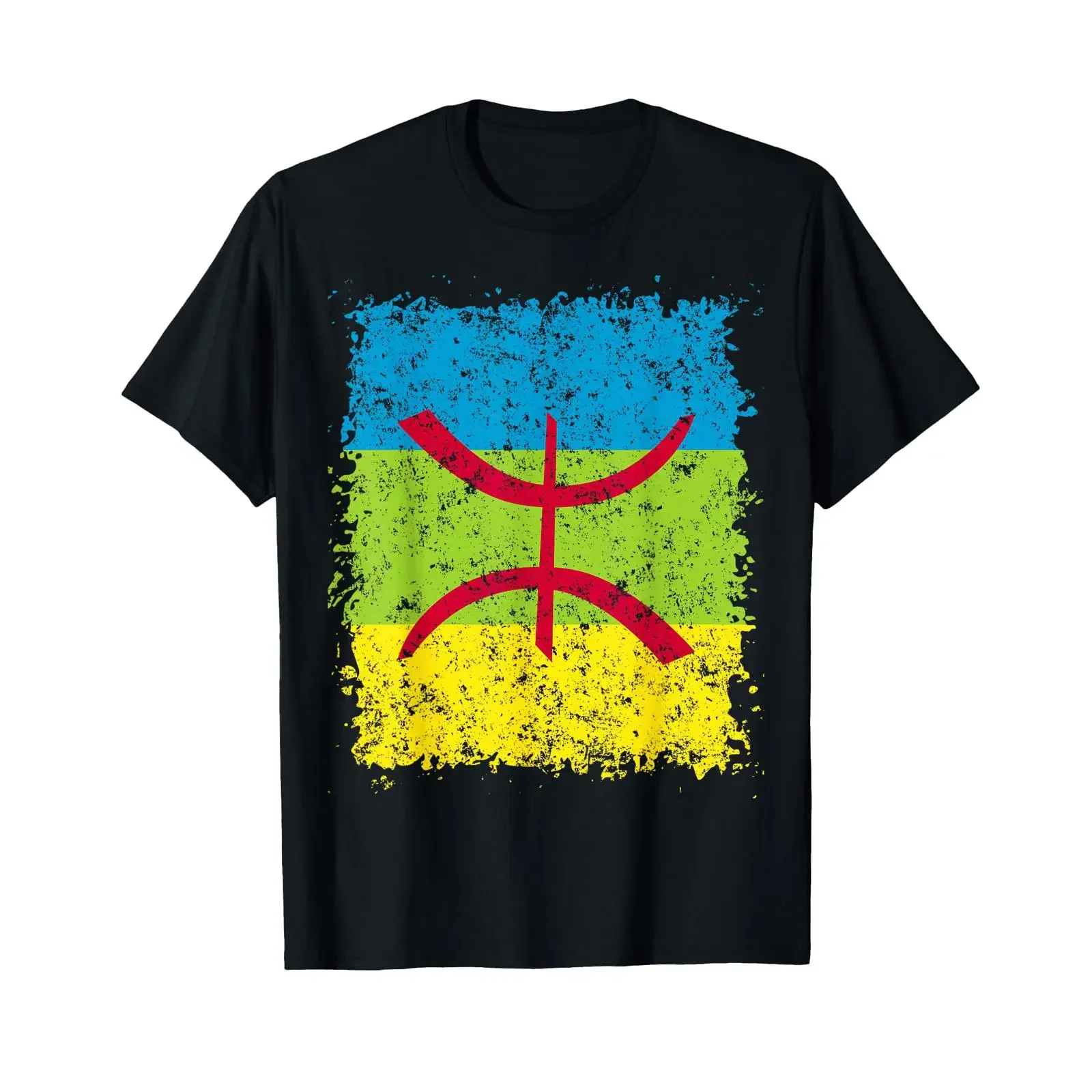 Vintage Amazigh Flag Grunge Berber T Shirt black vintage Washed Unisex Slightly Breathable homme Casual Soft fashion