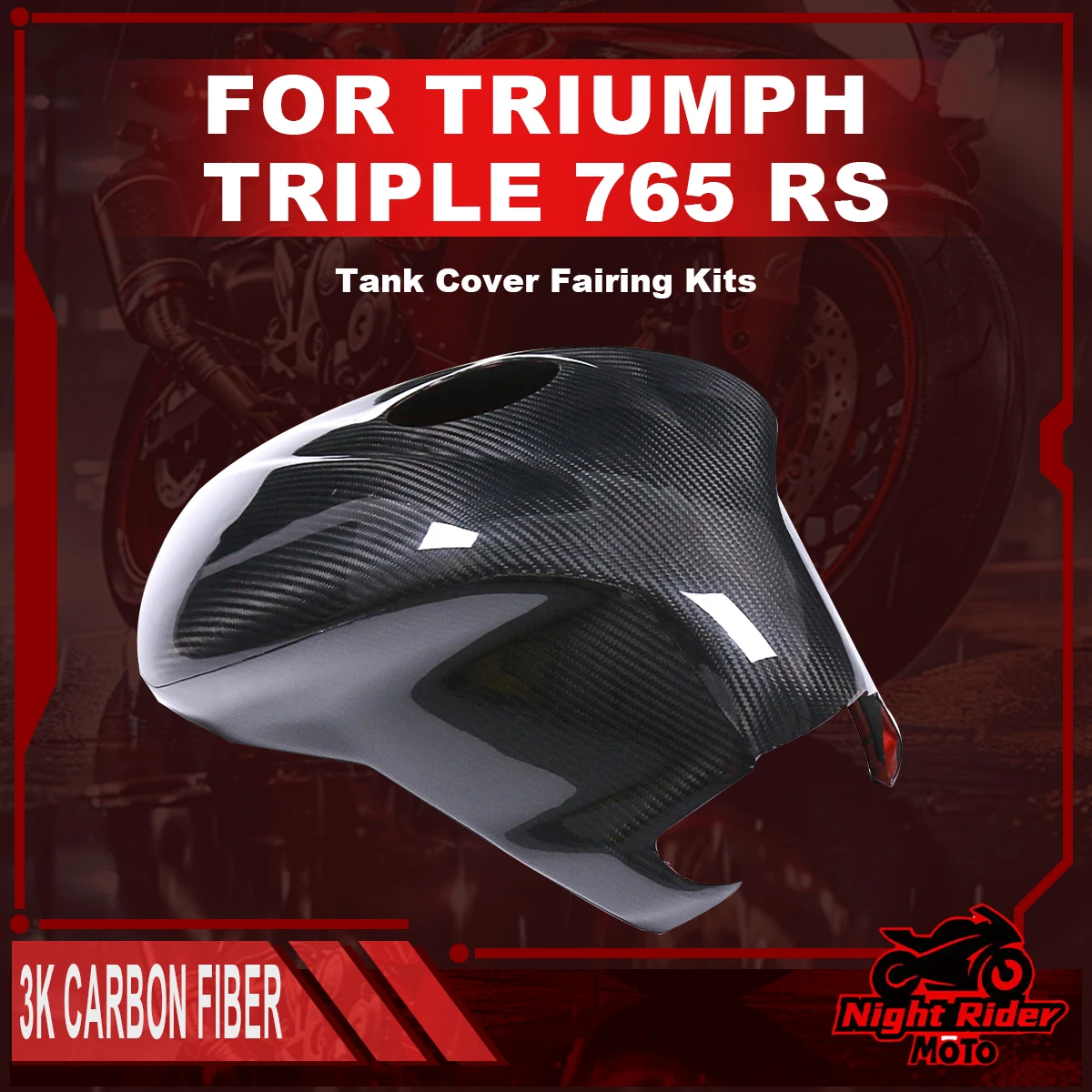 

For 2017-2021 Triumph/Triple 765 RS 100% Pure 3K Dry Carbon Fiber Front Fender Competition Motorcycle Modification Accessorie