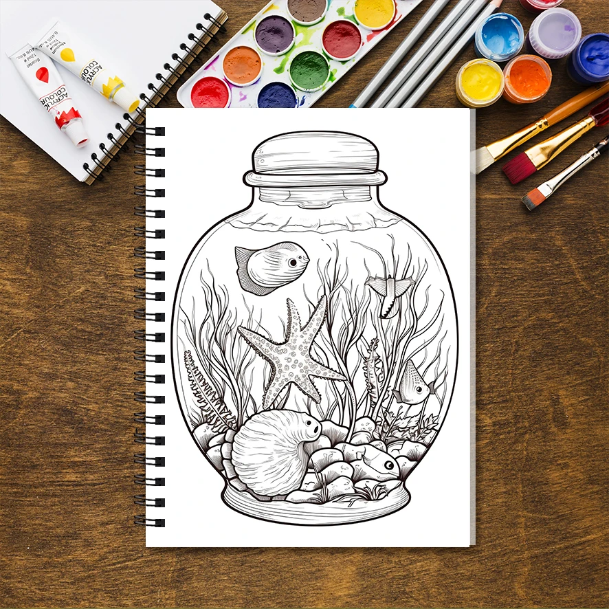Libro da colorare - 8,3 x 11,2 pollici Libro da colorare Bottle of Life da 32 pagine - Regalo ideale per la famiglia o gli amici