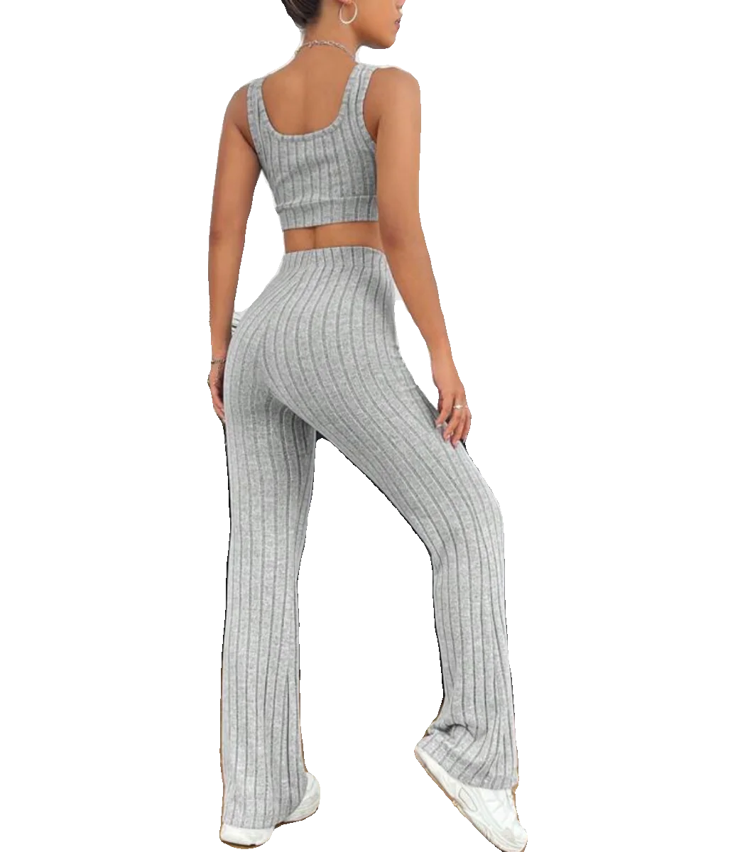 Color Vest Wide Leg Pants Set Knitted  Color Faion Ensemble for Young Women Autumn 2023 Collection