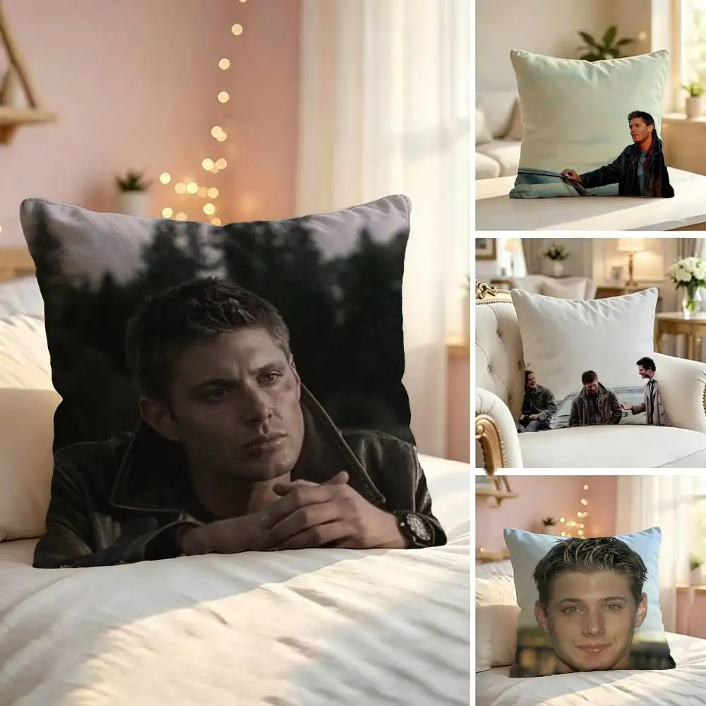 S-Supernatural Dean W-Winchester Soft Pillow Shell For Sofa Living Space Bedroom Headboard Backrest Square Cushion Cozy