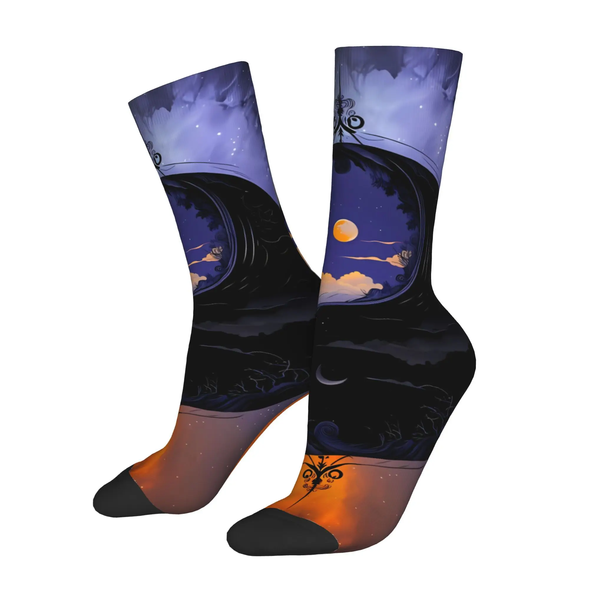 

Tai Chi Chinese Divination Men Socks Cycling Year Round Comfort Stockings for Cycling Daily Wear