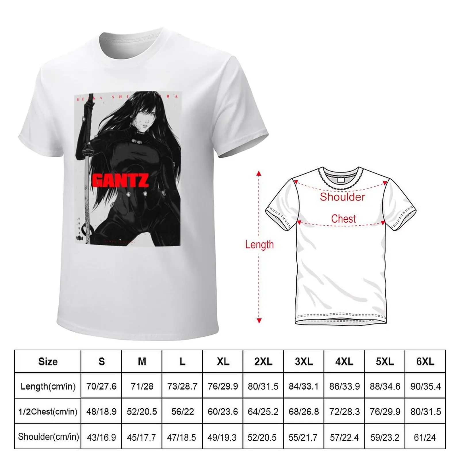 Reika Gantz T-shirt plus sizes oversizeds anime clothes mens t shirt