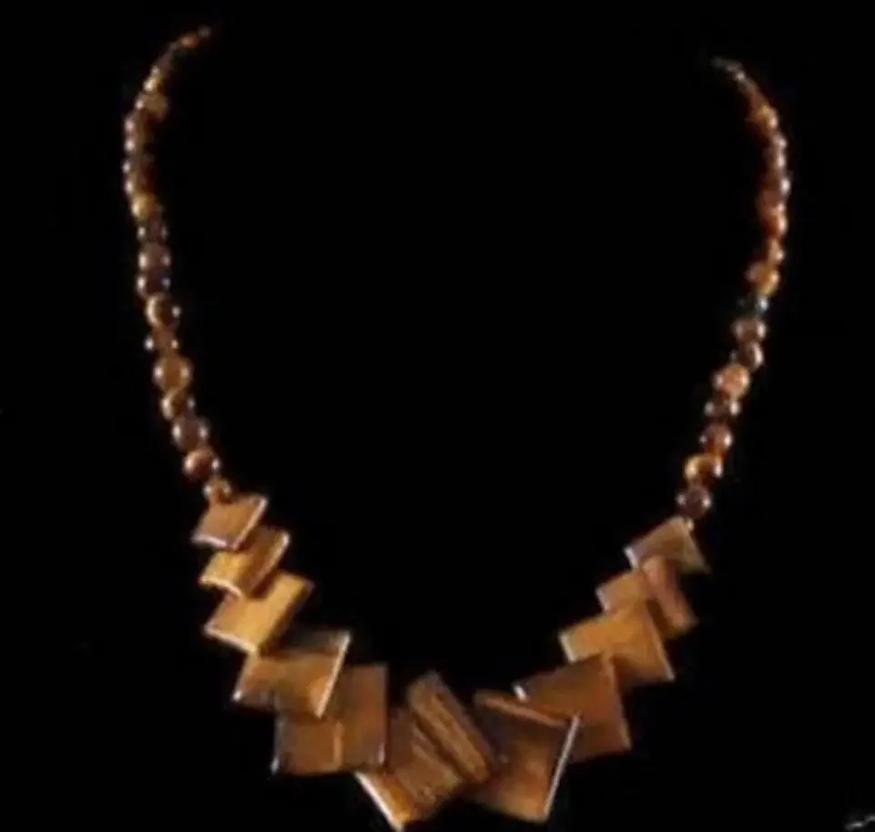 

Hot sale Beautiful!6-20mm African Roar Naturl Tiger's Eye Necklace 18"