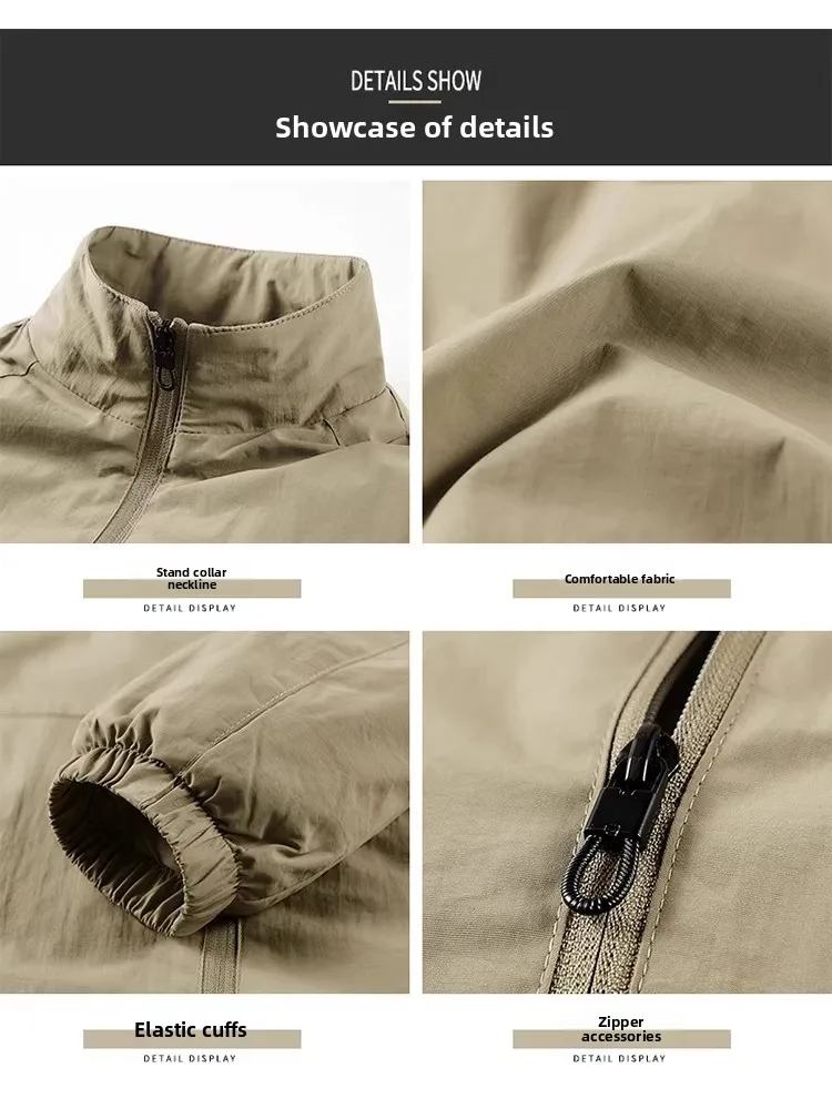 

Thiened Fce Jaet, мужская осенне-зимняя защита от ветра, воротник-стойка, повседневная рабочая одежда, спортивная ветровка, длинная подставка...