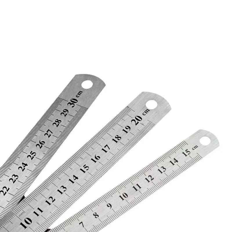 5pcs Metal Straight Ruler Precision Double Sided Precision Measuring Tool Scale Metric Ruler Accessories Soft Ruler 20/40cm