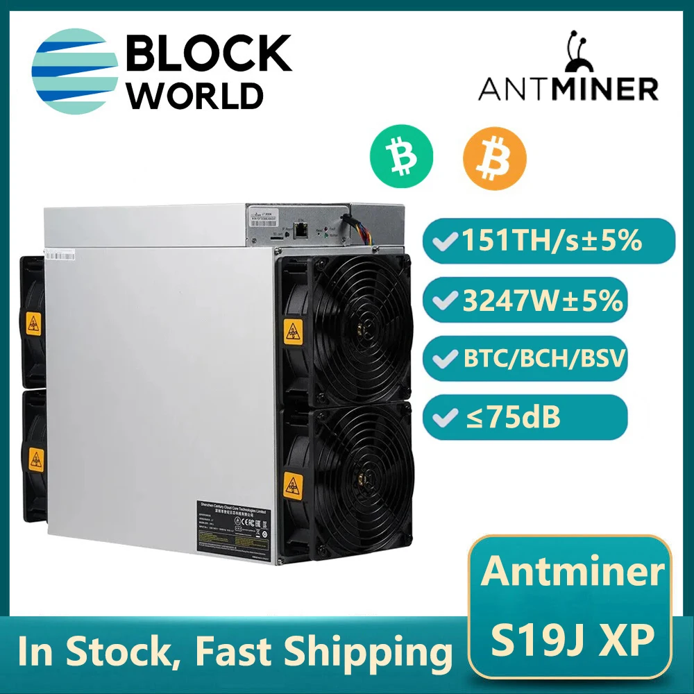 New Antminer S19j XP 151TH/s 3247W Asic Miner BTC Crypto Miner Bitmain S19Jxp 151T Bitcoin Miner Machine BTC Miner Than S19K pro