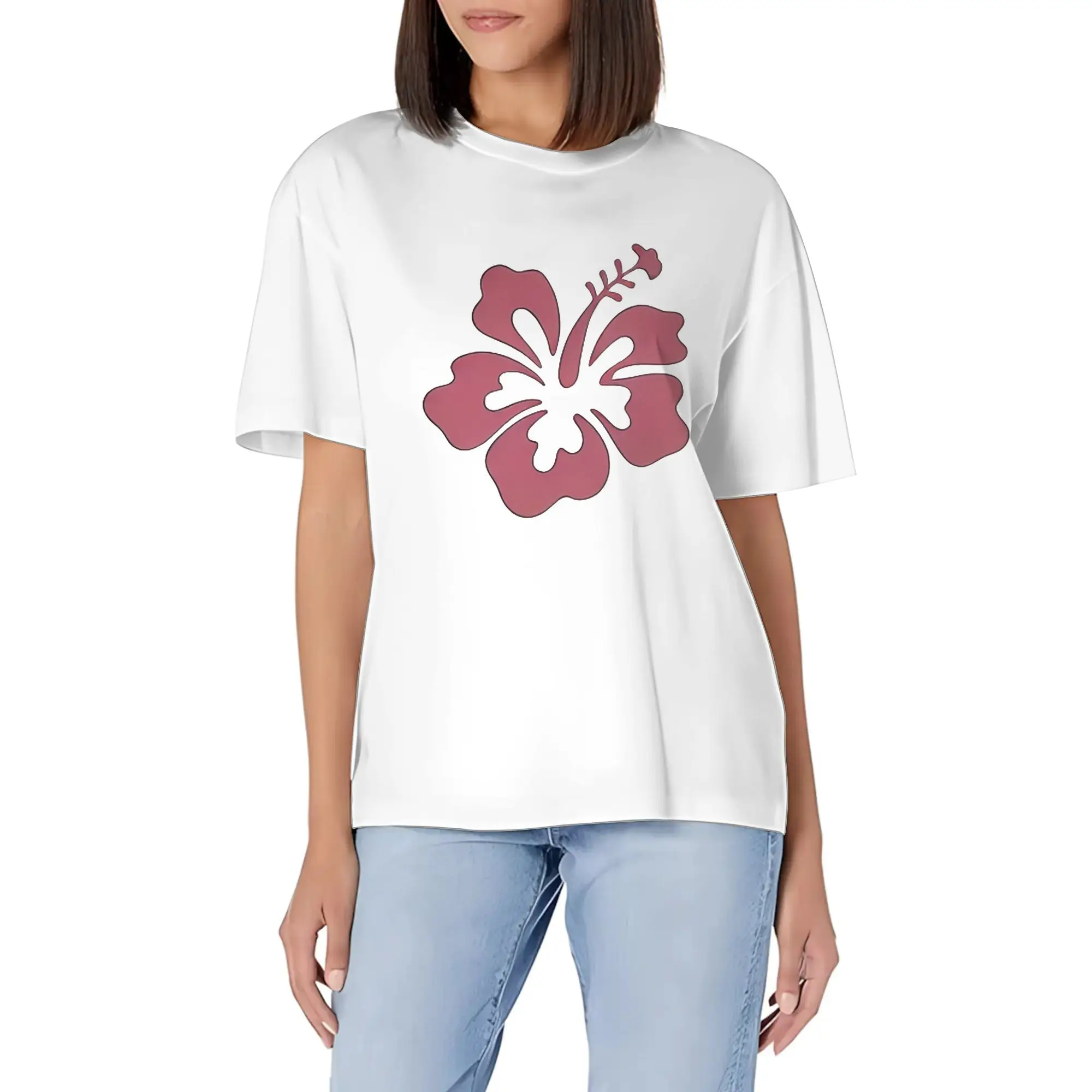 Printed Colored T Shirt Stylish With Minimalist Design Casual Versatile INS Style Beach Bum Surfing Shark Flower Sunset Graphic