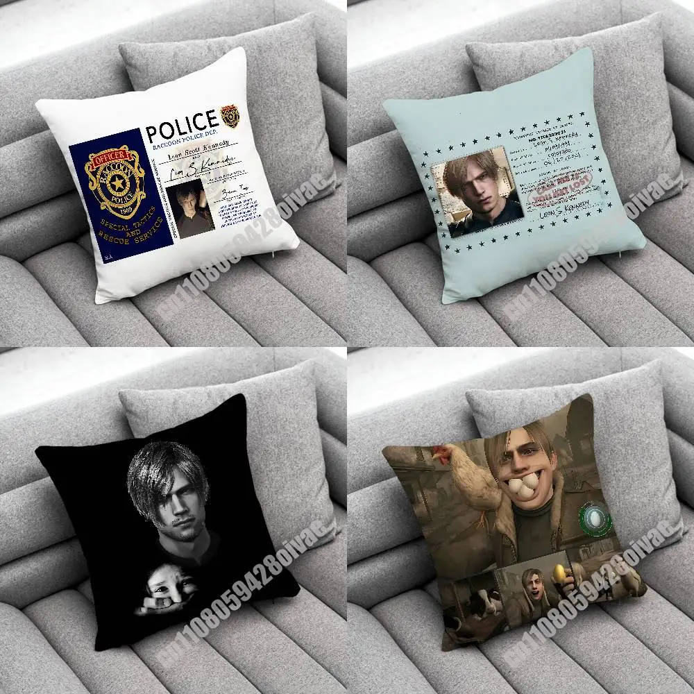 

R-Resident E-Evil Leon Kennedy Throw Pillow Case For Decoration 40cm 55cm 50cm 30cm Square Car Pillowcase Case