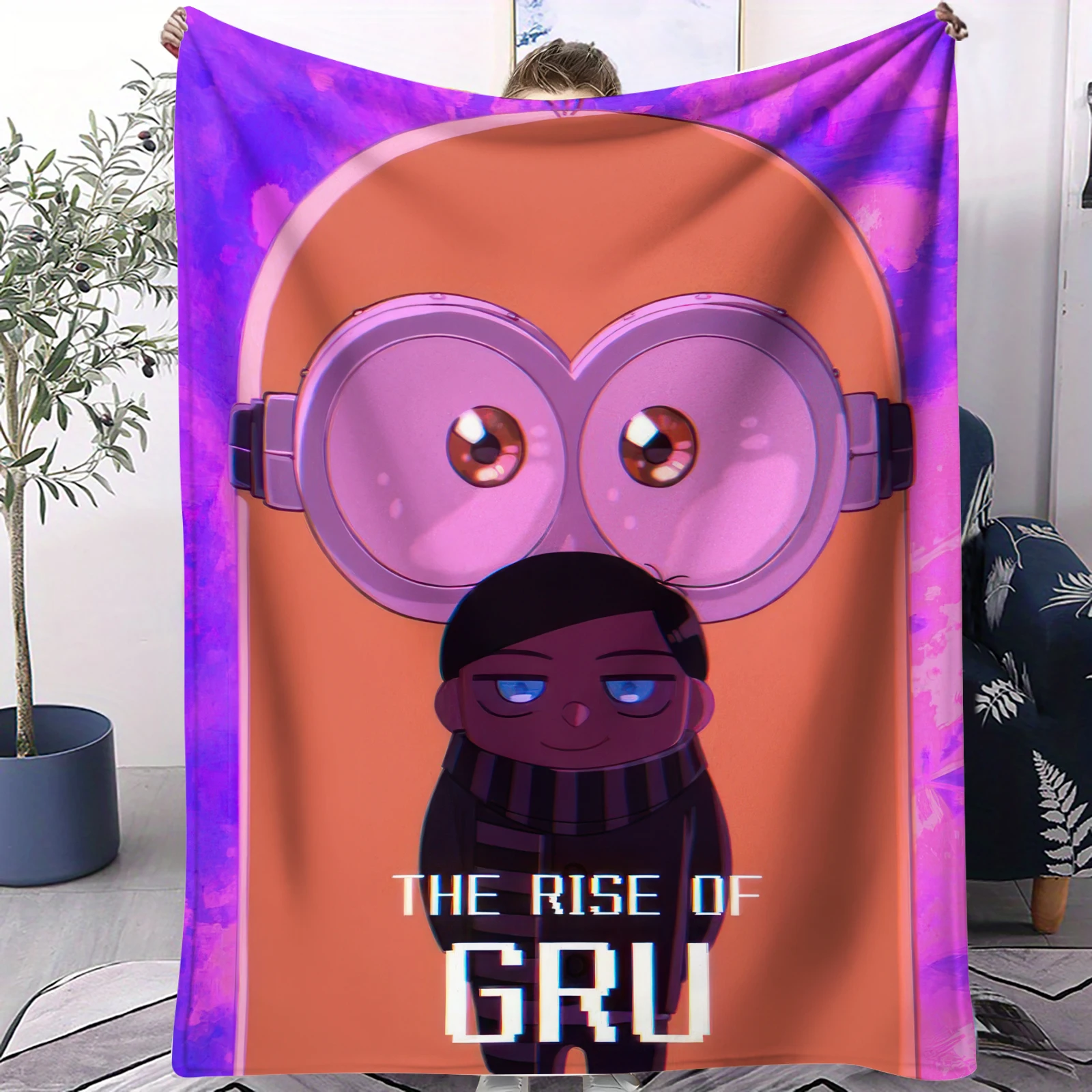 

Всесезонный плед с принтом «Миньоны», многофункциональный плед, подходит для использования в помещении, на открытом воздухе, в путешествиях, для кемпинга, подарок на день рождения для детей