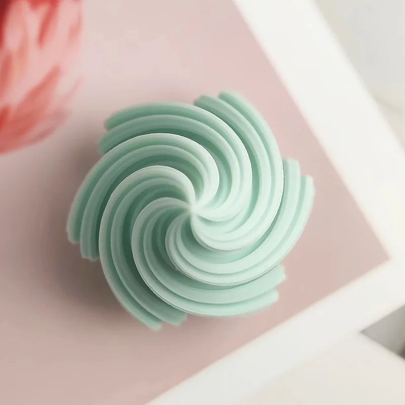 3D Pointed Spiral Candle Silicone Mold Rotating Wave Geometry Cake Chocolate Silicone Mold Soap Mold