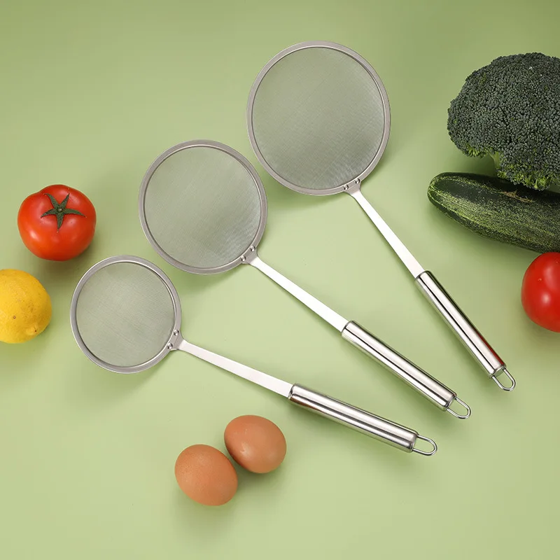 304 Stainless Steel Oil Separator Hot Pot Soup Oil Floating Foam Separation Spoon Screen Kitchen Tools Flour Sieve Separator