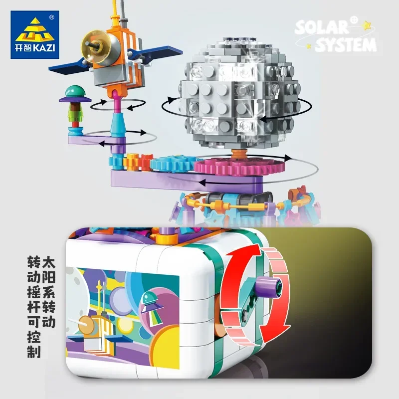 Kaizhi the Solar System Building Dream Star Palace is a children's piece-together building block toy decoration view 3
