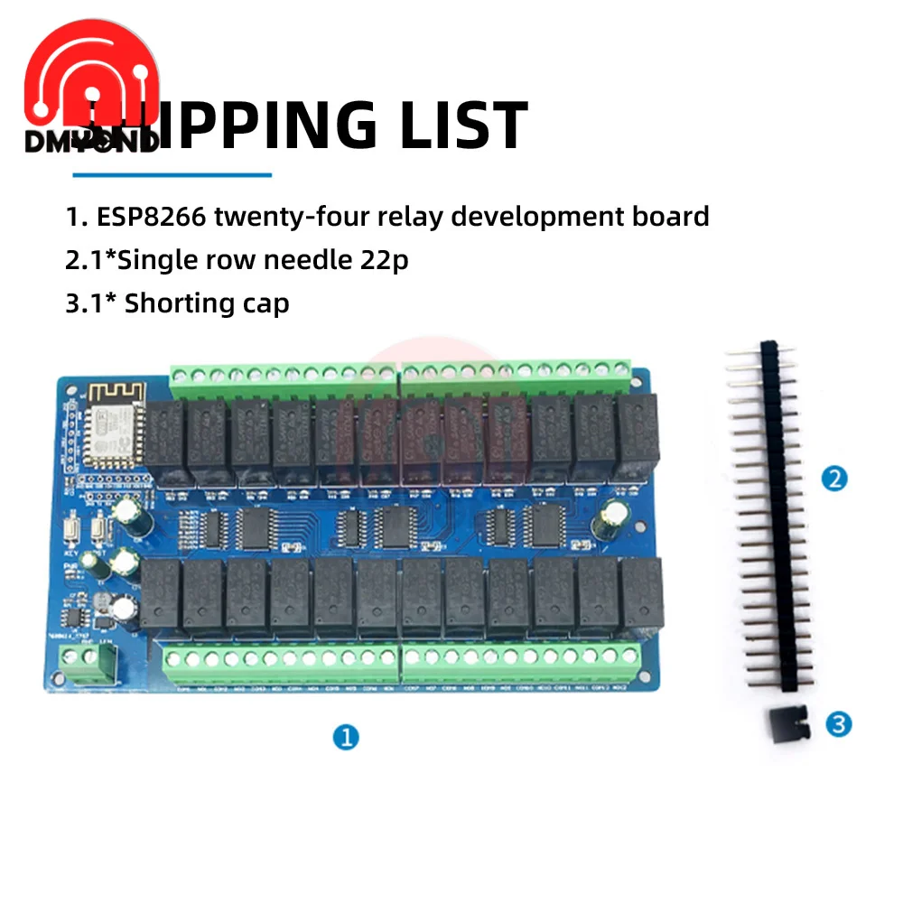 ESP8266 WIFI 24 Channel Relay Module ESP-12F Relay Development Board Power Supply 5V/12V/24V/10A for Smart Home Wireless Control