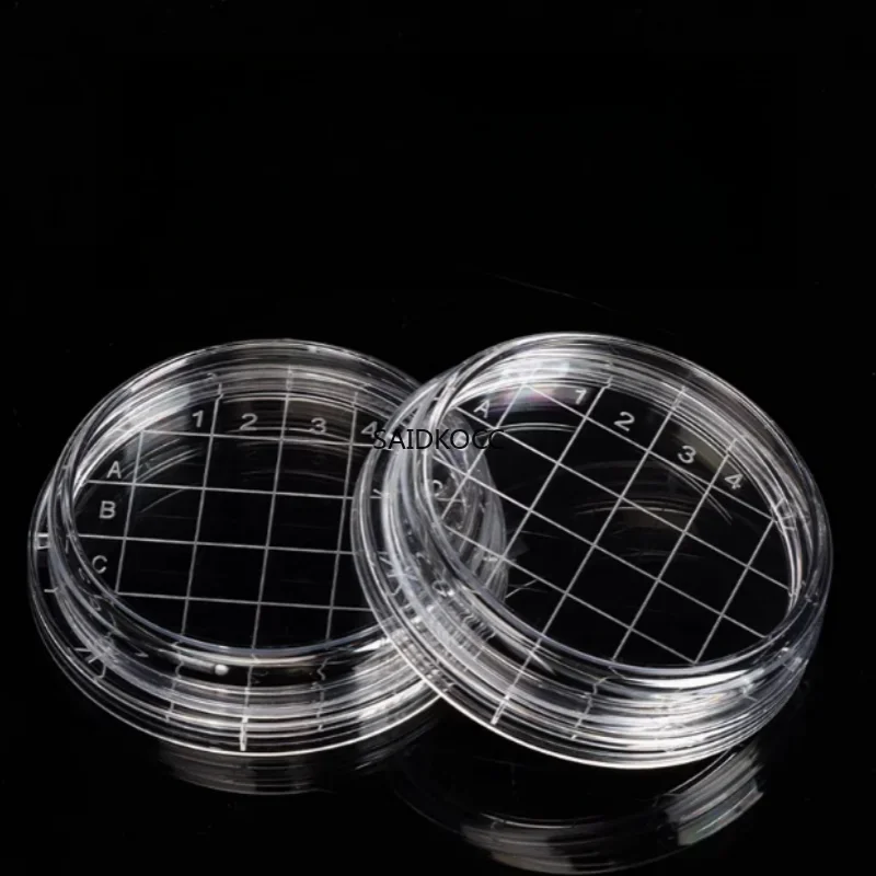 SAIDKOCC 10Pcs 35mm 60mm 90mm 100mm 120mm Round/Square Clear Petri Dishes with Lids Disposable Plastic Sterile Petri Dish