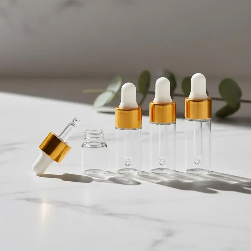 Clear Glass Dropper Bottles Multipurpose Food Grade Lid Precision Dropper for Essential Oils Gift for Aromatherapy Lovers