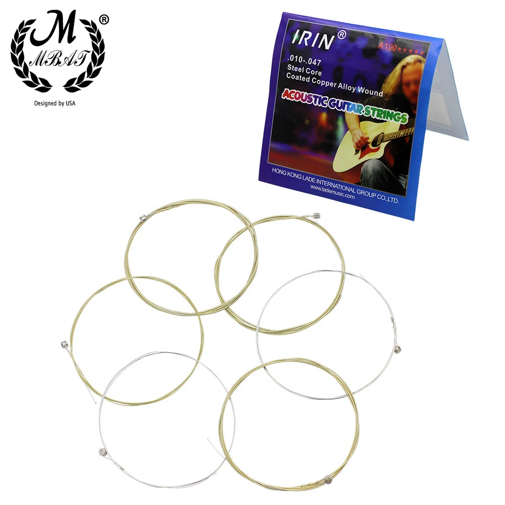 

M MBAT Acoustic Guitar Strings Set Stainless Steel Wire Copper Alloy Wound Strings Folk Guitar Musical Instrument Accessories