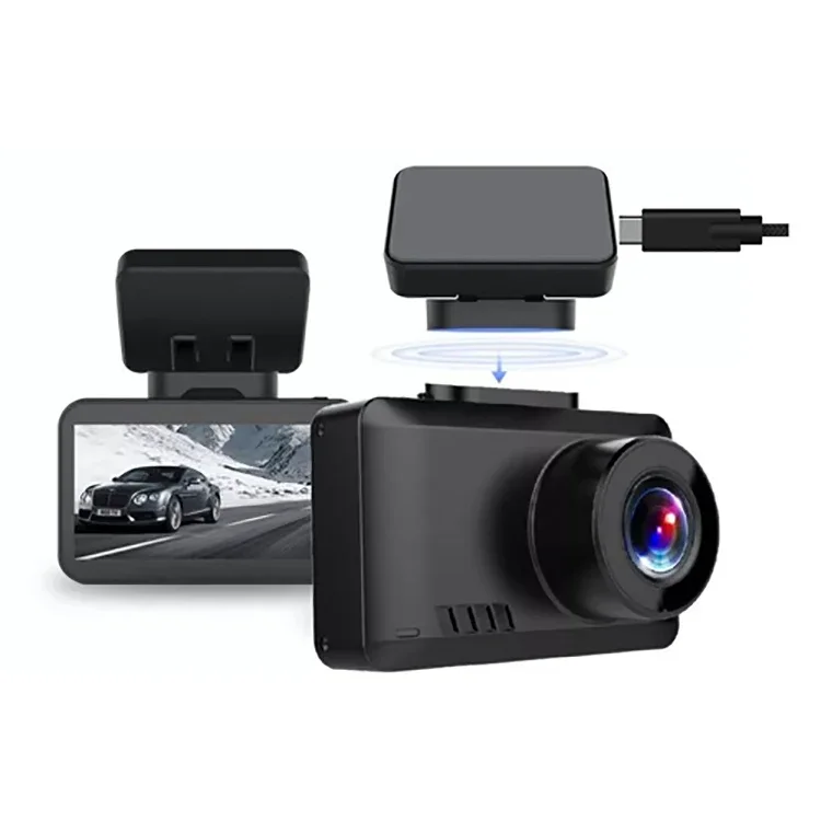 2.45'' Magnet Bracket Front and Rear Lens 2 Cameras Full HD1080P Car Camera GPS WiFi Dash Cam DVR