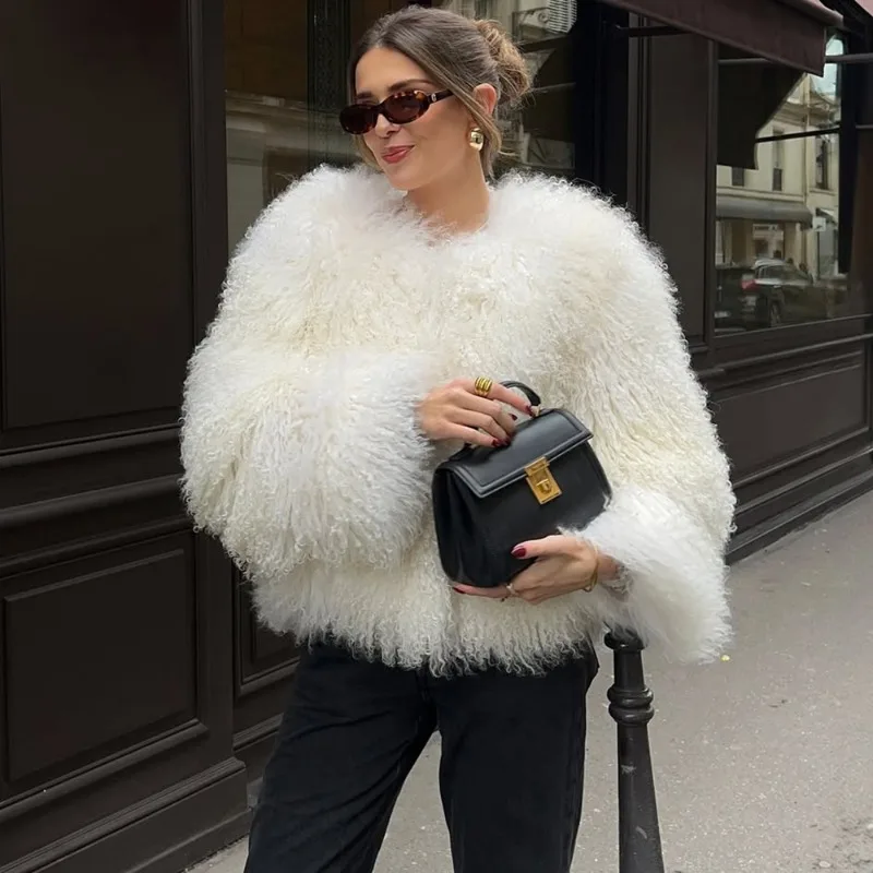 Tuularose Women Short Fur Jacket Solid Loose Casual Thickened Warm Parker Elegant Office Lady Women Fake Fur Jacket Jacket 2025