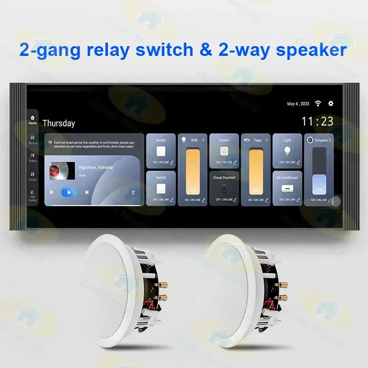 2024 nova chegada painel de toque de tela de 12 polegadas casa inteligente zigbee gateway com função de fundo de música e painel de controle de cena