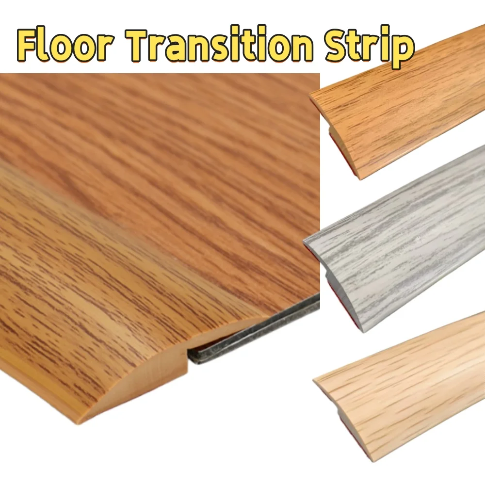 1 Stück 2m/78,74 Zoll Selbstklebende Bodenübergangsleiste, Flexibles Holzmaserung-Design Kantenband für Teppich, Laminat & Böden, Schwellen