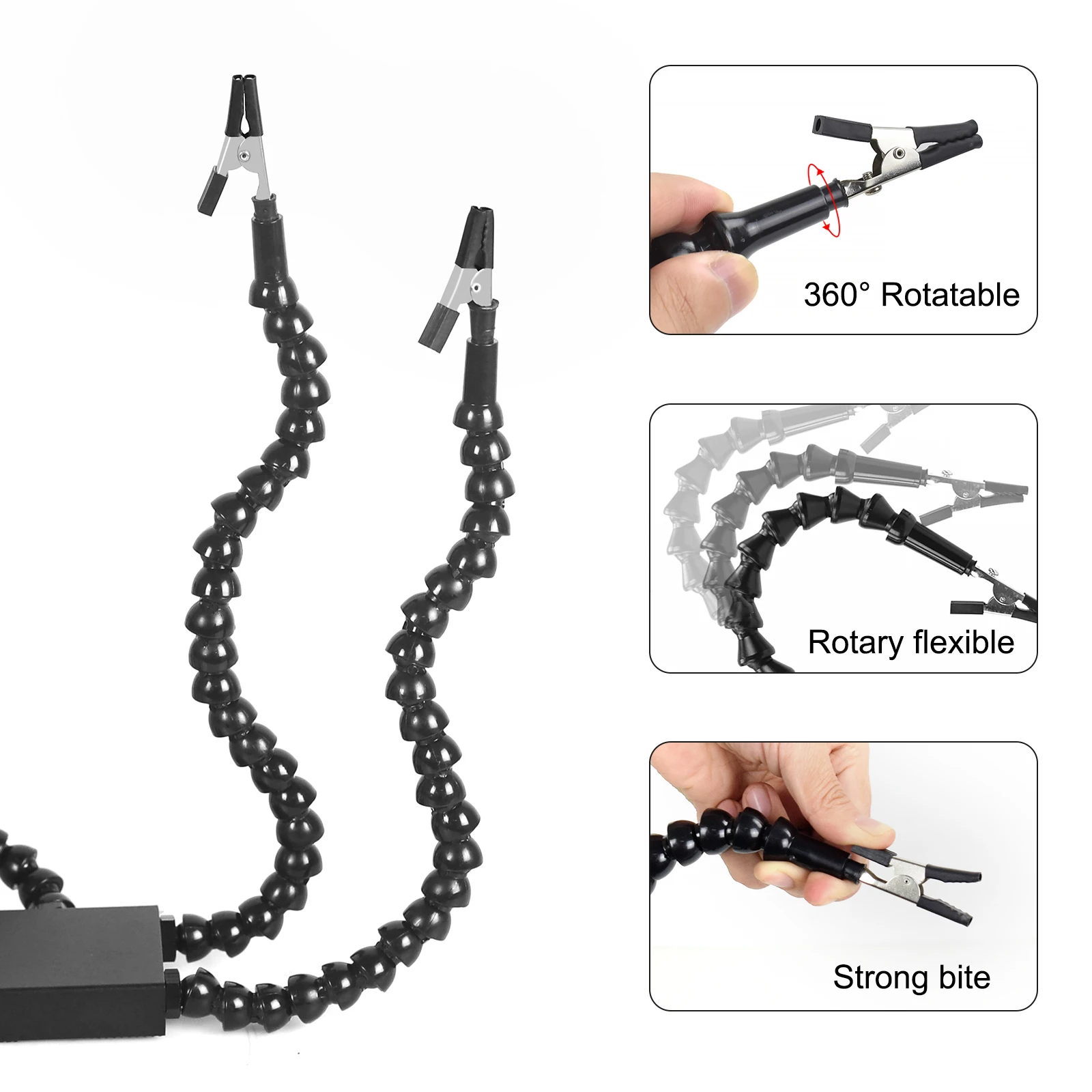 NEWACALOX Third Hand Soldering PCB Holder Tool Four/Five Arms Flexible Helping Hands Crafts Workshop Helping Station Repair Tool