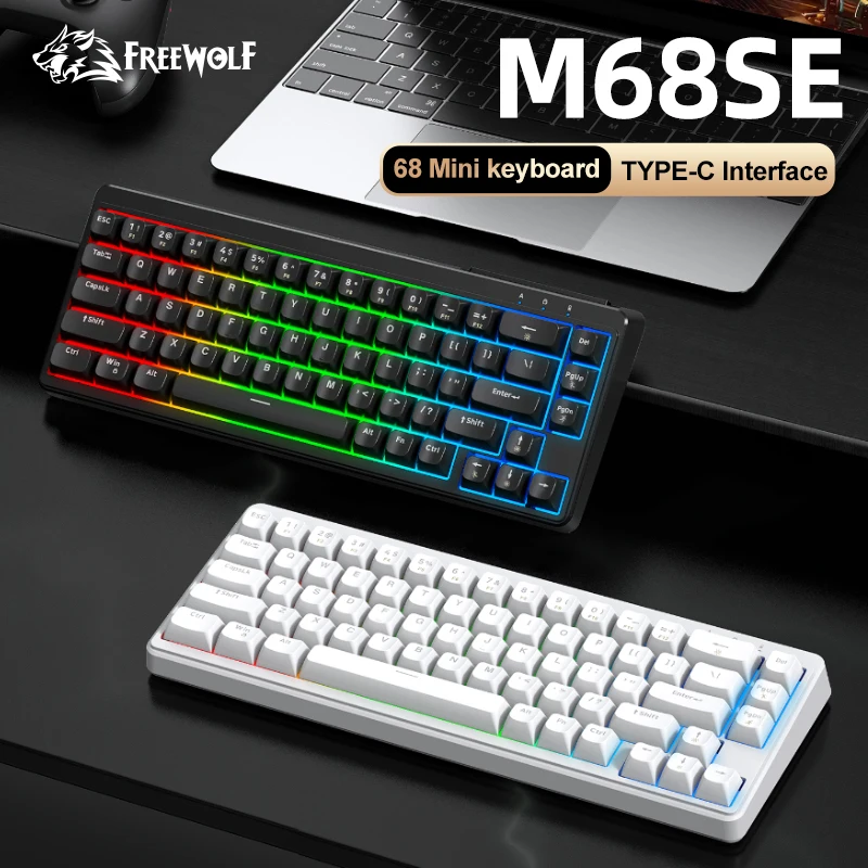 

M68SE Wired Mini keyboard ,Small design ,Big power,68 mini layout,22 keys no conflict ﻿